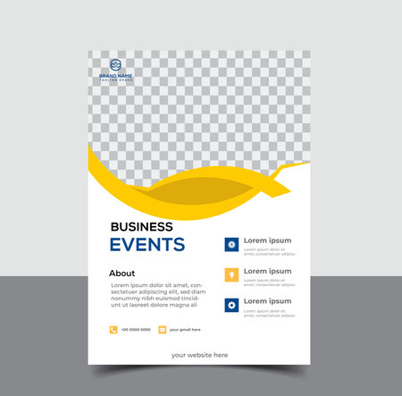 Flyer template. Design for a business, education, advertisement brochure, poster or pamphlet. A4 size vector illustration.のイラスト素材