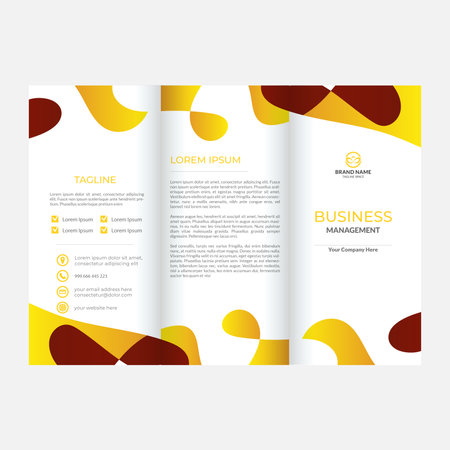Tri-fold brochure design template with abstract geometric pattern. Editable vector illustration.のイラスト素材