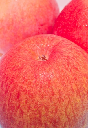 A close-up on a fresh fuji apples  shallow DOF の写真素材