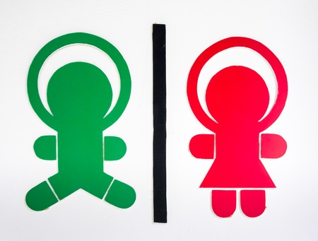 The toddler toilet signage on white backgroundの写真素材