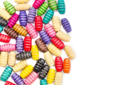 The colorful beads isolated on white backgroundの写真素材