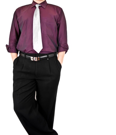 A business man in casual style isolated on white backgroundの写真素材