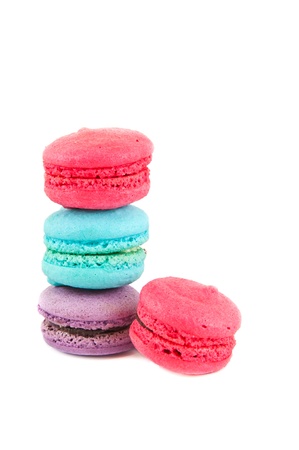 The colorful macaroon isolated on white backgroundの写真素材