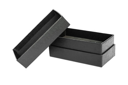 The empty black box isolated on white background