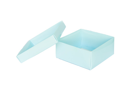 The empty light blue box isolated on white background