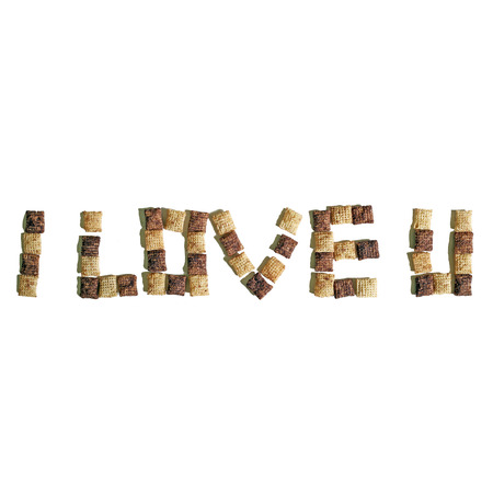 Corn Flakes I Love You Word Isolatedの写真素材