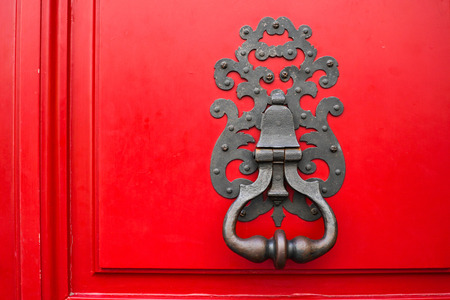 red vintage door knobの写真素材