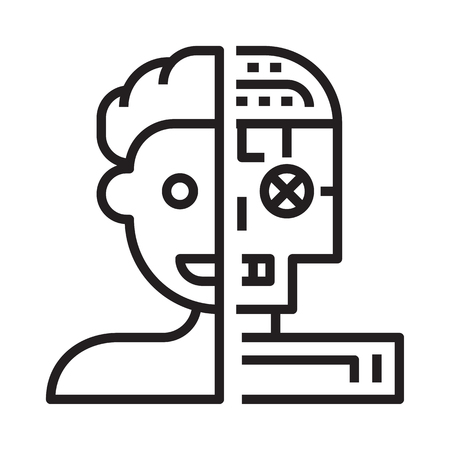 artificial intelligence human robotのイラスト素材