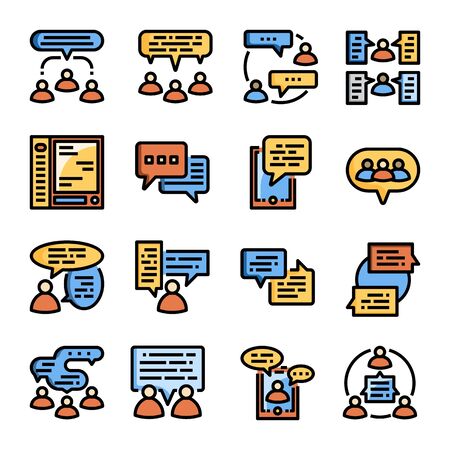 people communication, dialogue conversation icon vector setのイラスト素材