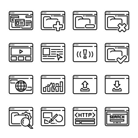 Interface Browser vector icon setのイラスト素材