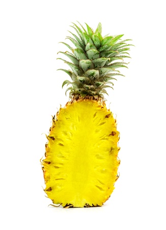 pineapple cut on white backgroundの写真素材