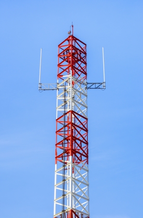 small antenna of Communication Building and blue sky in Thailand.の写真素材