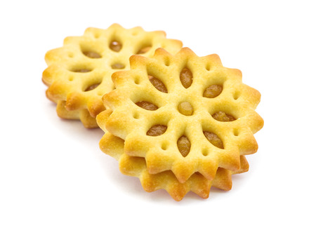 Pineapple Cookies isolated on white background.の写真素材