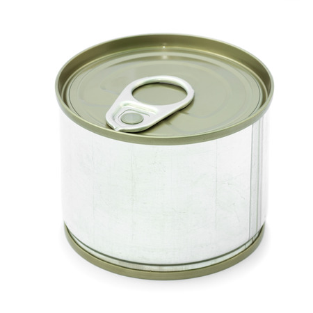 Food can on white background.の写真素材