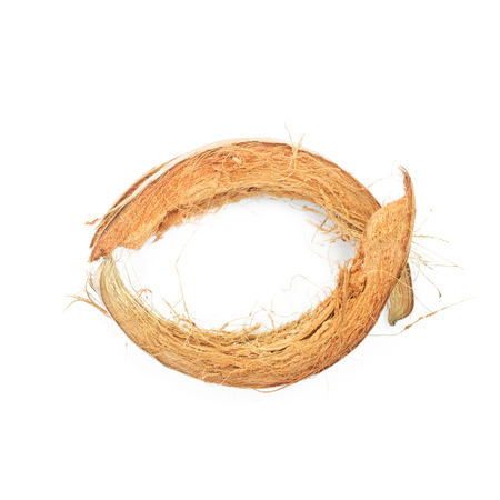 Coconut fiber on white background.の写真素材