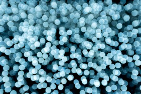 Beautiful blue abstract bokeh light at night for background.