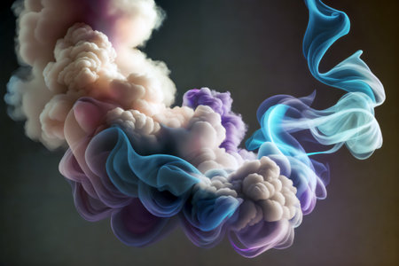 Abstract background with colorful smoke. generative ai.の素材
