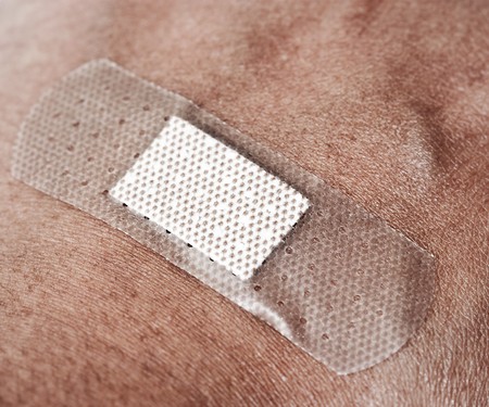 plaster on handの写真素材