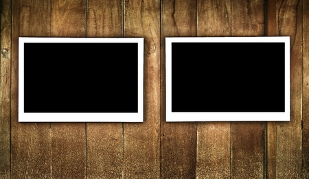 frame on woodの写真素材