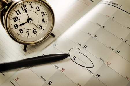 planner book and a penの写真素材