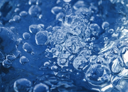 water bubles in blue abstract background