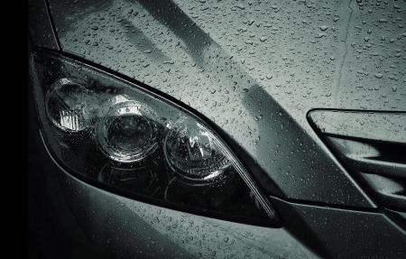 water rain drop on the carの写真素材