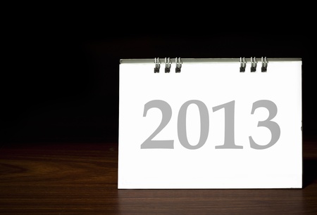 white calendar in the dark