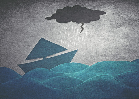 ships into the storm (retro paper style)の写真素材