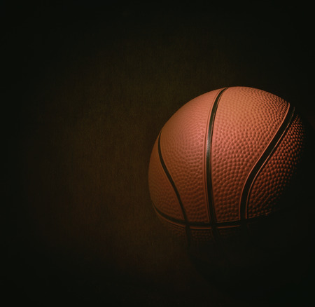 basketball in the dark backgroundの写真素材