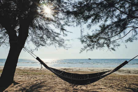hammock for relaxation on the beachの写真素材