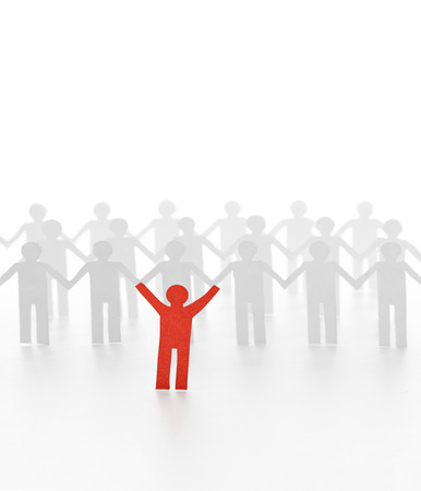 paper people (leadership in team)の写真素材