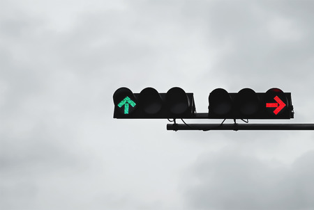 green and red on traffic lightの写真素材