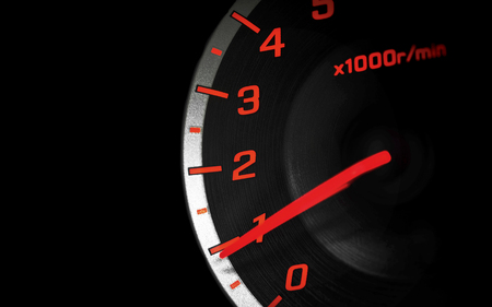 close up speedometer in the darkの写真素材