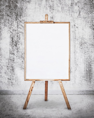 white board with grunge wall backgroundの写真素材