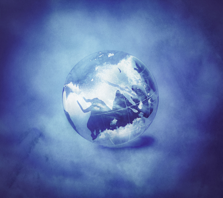 blue cloud and ice earthの写真素材