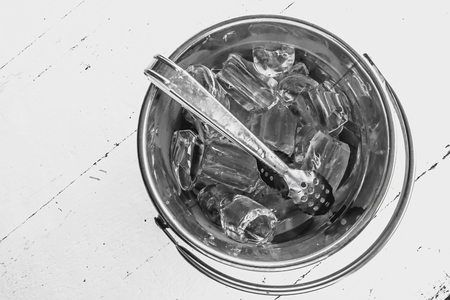 ice bucket on white backgroundの写真素材