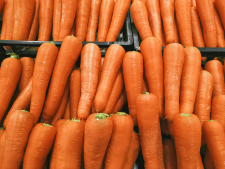 pile of carrots in the marketの写真素材