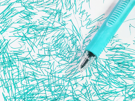 chaotic hand drawn lines of color penの写真素材