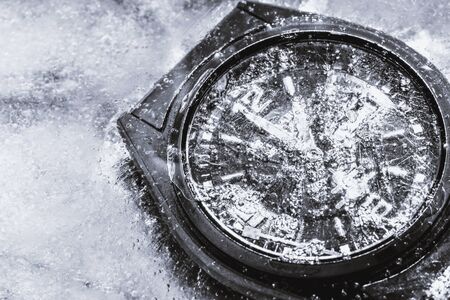 stop time concept through a frozen watchの写真素材