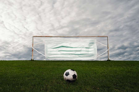 football competitions restart after the coronavirus pandemic.new league season and COVID-19 concept....