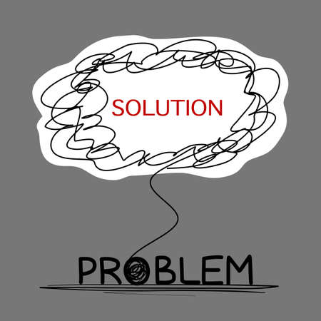 Problem solving idea. concept of difficulty and solution.のイラスト素材