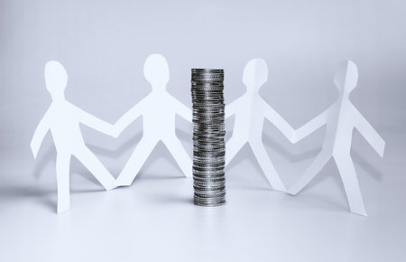 unity and teamwork concept. the group meeting and corporate profit. sales success and financial...
