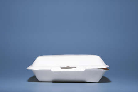 food packaging safety standard. disposable food packages for delivery or taken away to eat at home. recyclable paper box containers are an eco-friendly alternative to boxes.の写真素材