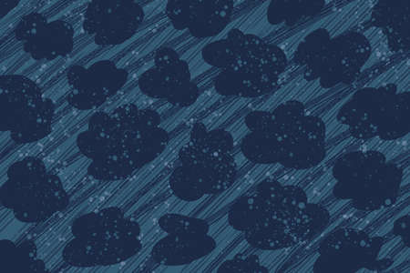 Abstract painting rain clouds at dark night. overcast and rainy storm background illustration. meteorology and weather forecast backdrop.の写真素材