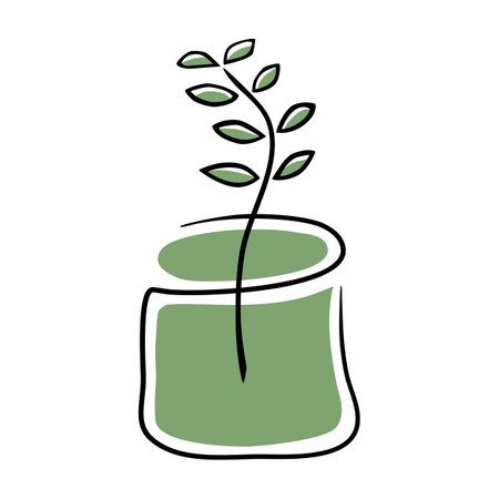 Planting tree in flower potのイラスト素材