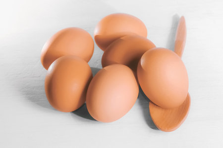 Chicken eggs prepared for cooking. Ingredients meals. Healthy eating. Protein nutrition.