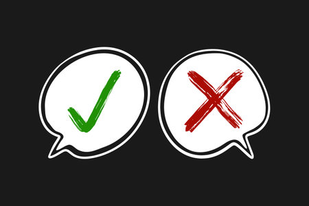 Right and wrong comment. True or false symbol.のイラスト素材