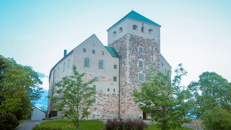 view at turku castle in a summer eveningのeditorial素材