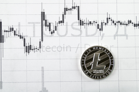 Litecoin and schedule changes course. Economic indicators cryptocurrencyの写真素材