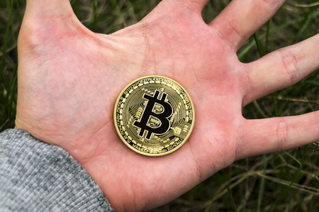 New crypto currency, bitcoin and computer fee finance financeの写真素材